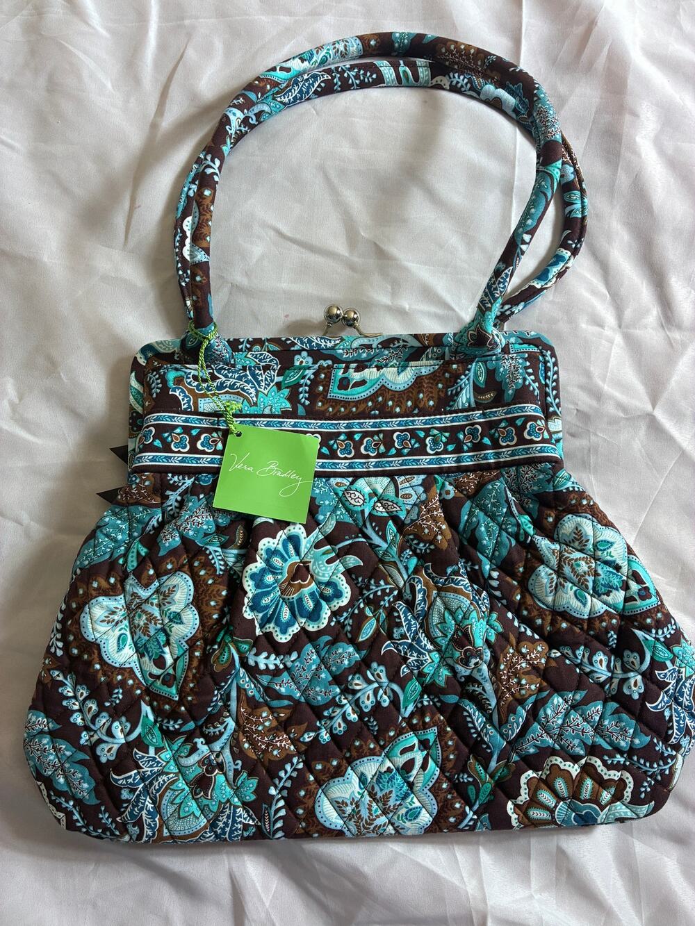 Vera Bradley Alice Bag Java Blue Kisslock Purse NWT Retired Print